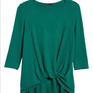 Gibson Green Cozy Twist Front Pullover - L